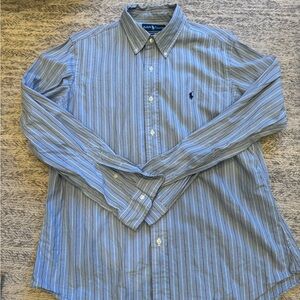 Polo by Ralph Lauren Blue Striped Button Down (Sz Large)